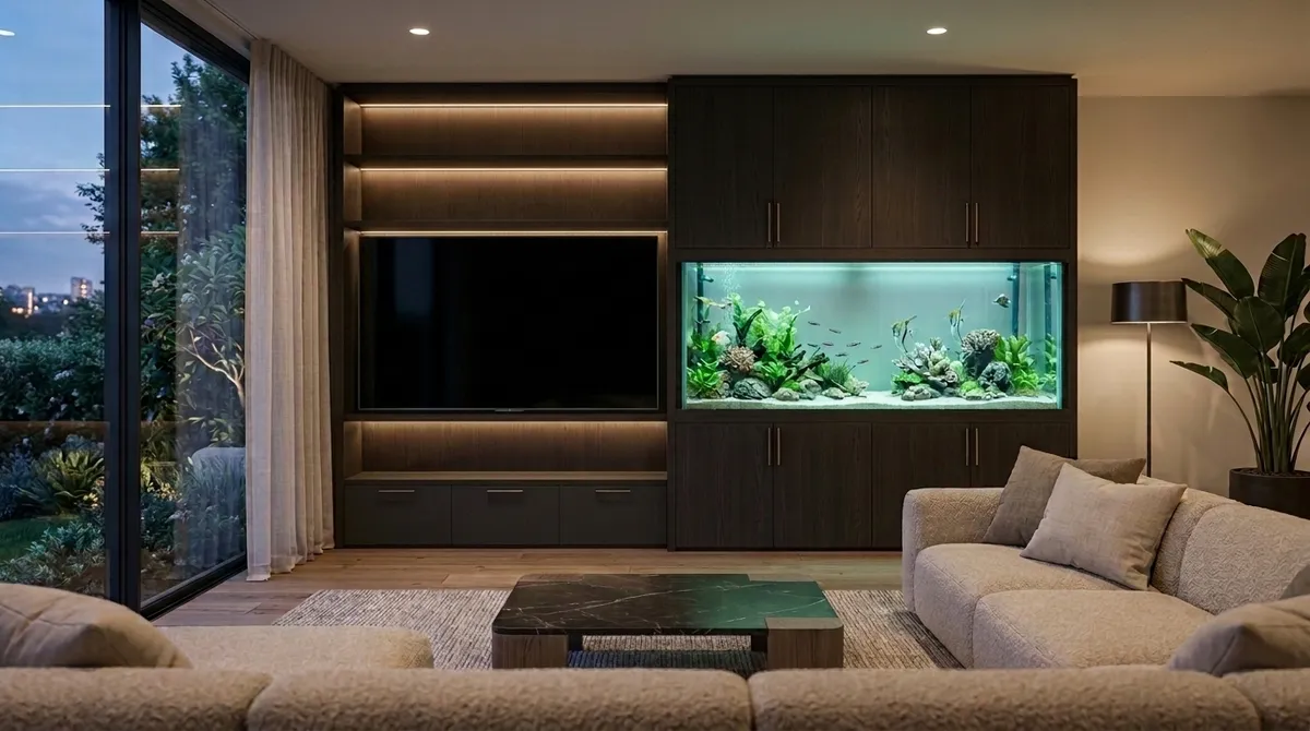Media Wall with Integrated Aquarium, Marlow, Buckinghamshire