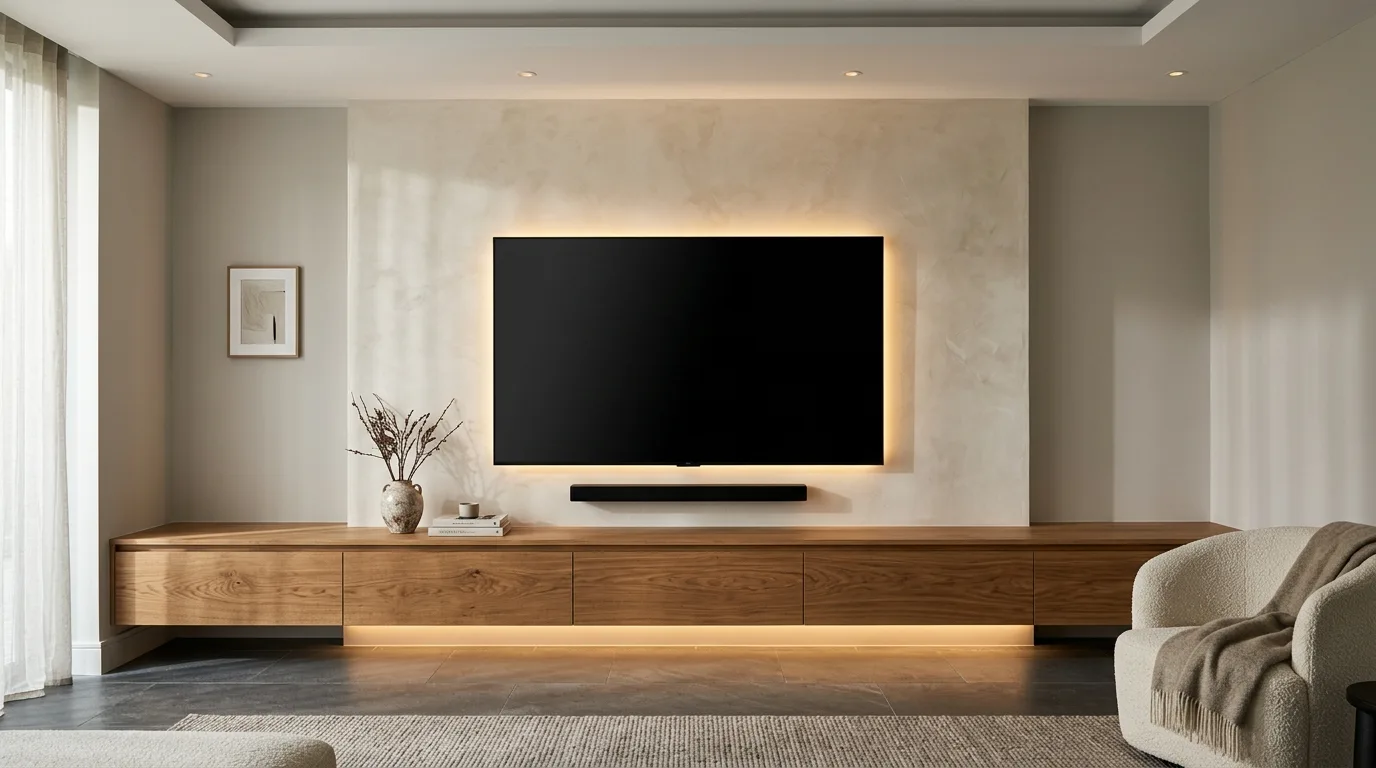 Floating Oak Media Unit