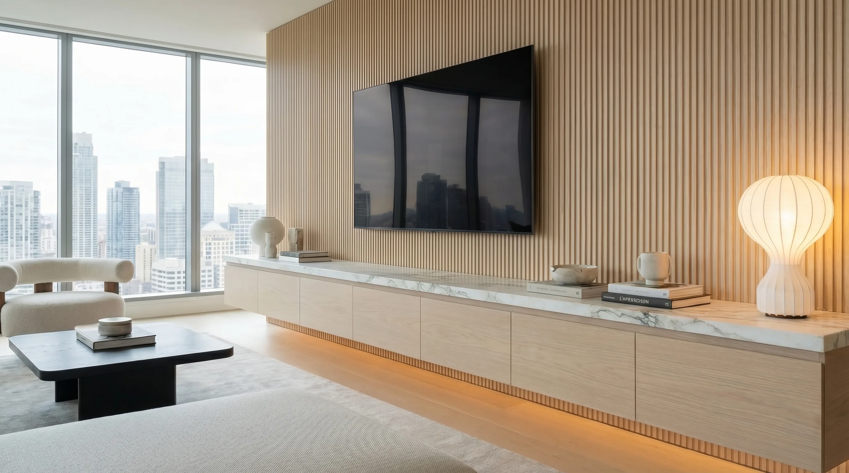 Media Wall with Shelving