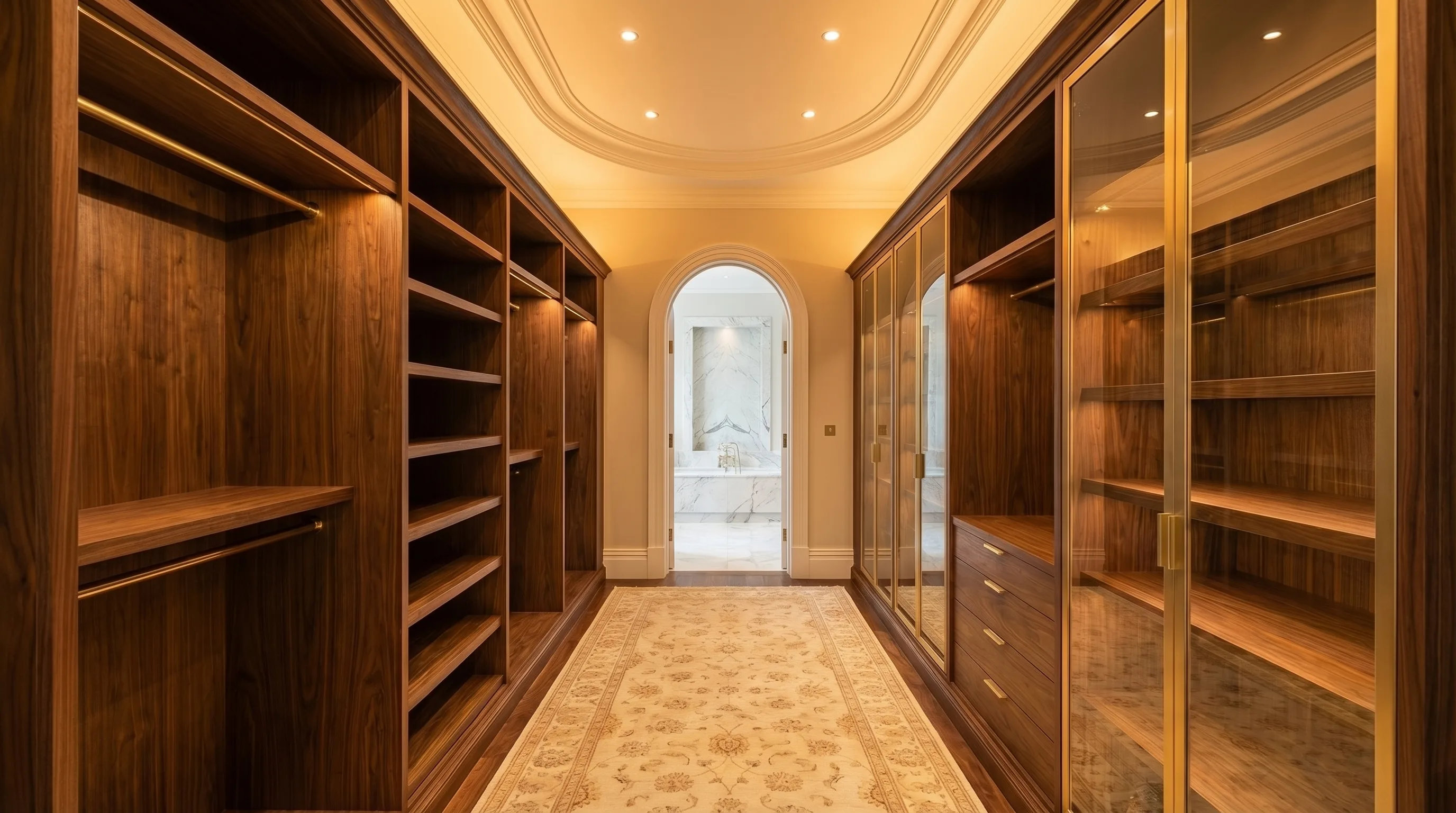 Walnut Walk In Wardrobe